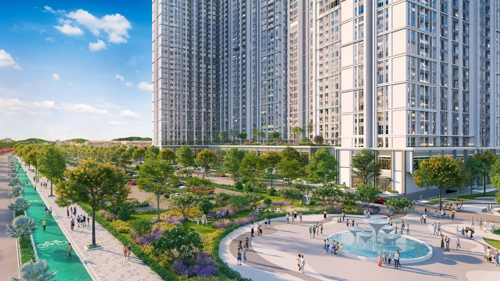 Phối cảnh trục đại lộ trung tâm Blanca City (hình ảnh minh họa)